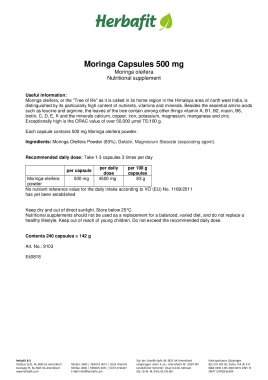 Moringa Capsules - Moringa oleifera