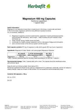 Magnesium 400 mg Capsules