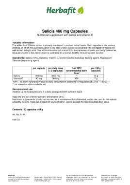 Salicis 400 mg Capsules