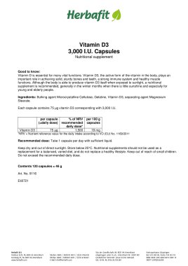 Vitamin D3 3,000 I.U. Capsules