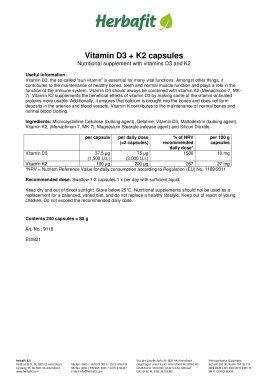 Vitamin D3 + K2 capsules