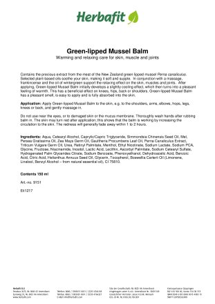 Green-lipped Mussel Balm