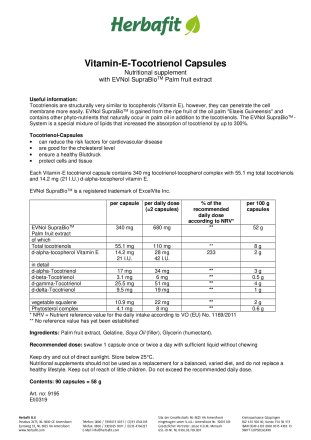 Vitamin-E-Tocotrienol Capsules