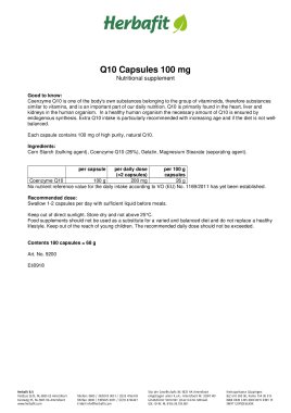 Coenzyme Q10 Capsules 100 mg