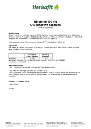 Ubiquinol 100 mg Q10 bioactive capsules