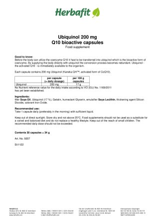 Ubiquinol 200 mg Q10 bioactive capsules