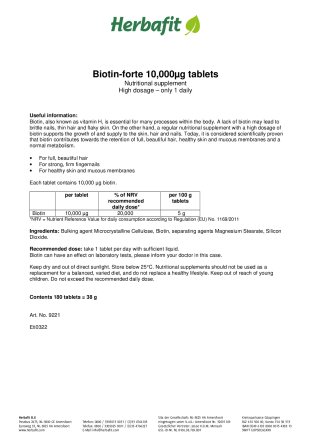 Biotin-forte 10,000 &micro;g tablets