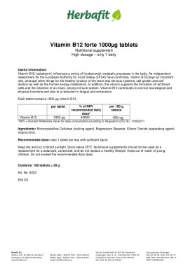 Vitamin B12 forte 1000&micro;g tablets