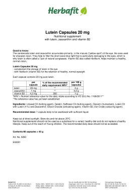 Lutein capsules 20 mg