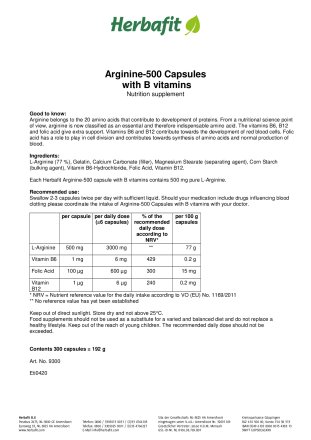 Arginine-500 capsules