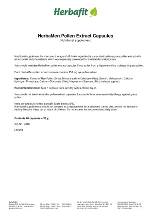 HerbaMen Pollen Extract Capsules
