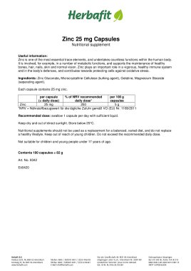 Zinc 25 mg Capsules