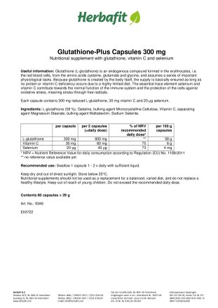Glutathione-Plus Capsules 300 mg