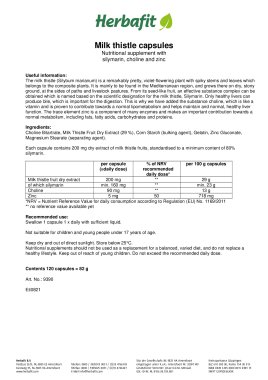 Milk thistle capsules