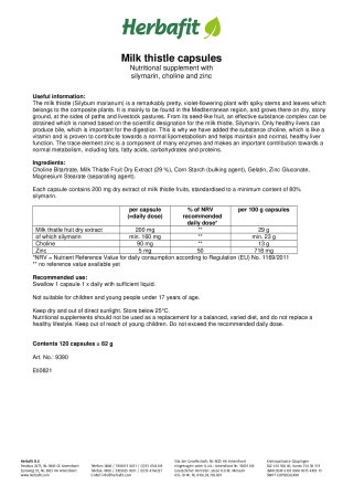 Milk thistle capsules