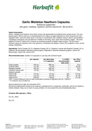 Garlic Mistletoe Hawthorn Capsules
