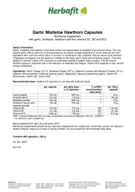 Garlic Mistletoe Hawthorn Capsules