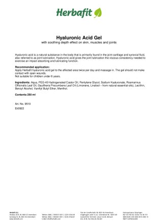 Hyaluronic Acid Gel