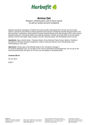 Arnica Gel